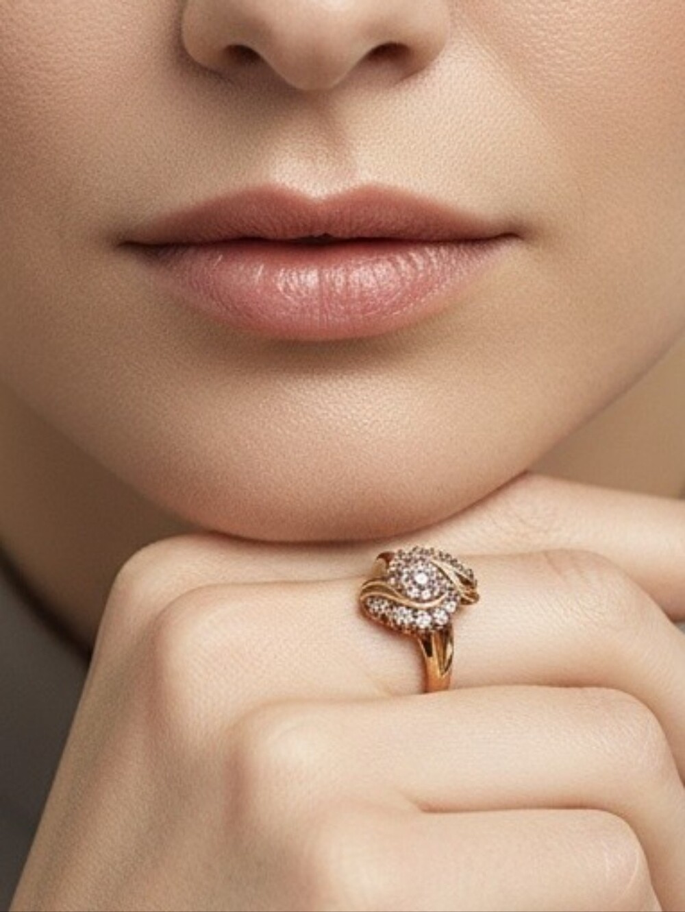 1970s Vintage 10k Gold Diamond Ring Size 9